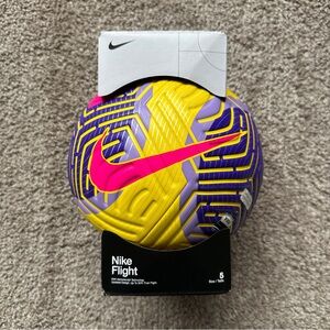 NIKE FLIGHT ACC OFFICIAL MATCH FUTBOL SOCCER BALL SIZE 5 YELLOW PINK PURPLE NEW